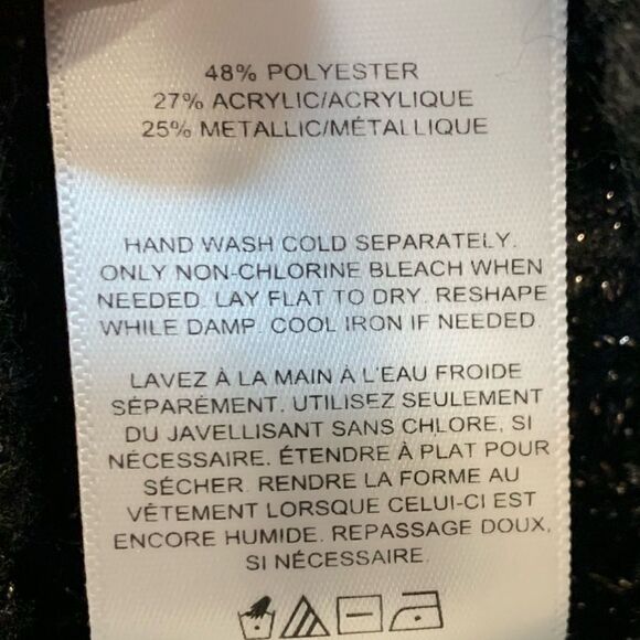 NWT Chunky knit black,metallic accent, with puffy sleeves.sz M - Picture 11 of 13